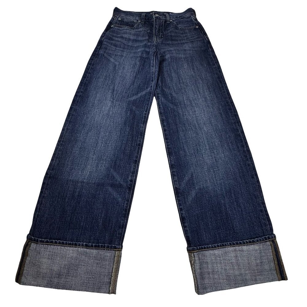 J. Crew Wide Leg Jeans Sz 24 5 Pockets Dark Wash Relaxed Fit Denim - Picture 14 of 14